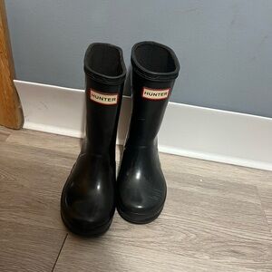 Kids Hunter Black Rain Boots